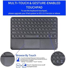 img 2 attached to 🔹 YMXuan Keyboard Case with Touchpad for iPad Air 4th Gen 10.9 2020/iPad Pro 11 (1st Gen) 2018 - Teal, Smart Silicone Cover, Detachable Wireless Keyboard, Built-in Pencil Holder