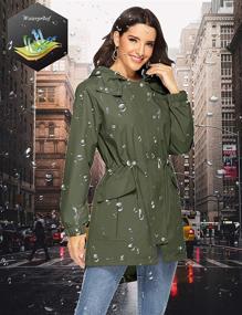 img 2 attached to 🌧️ Waterproof Lightweight Hooded Raincoat for Women - Avoogue Outdoor Active Jacket