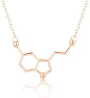 💎 silver serotonin molecule pendant necklace - ideal organic chemistry jewelry for science lovers and science students - perfect gift! logo