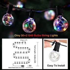 img 2 attached to 🌟 Enhance Your Outdoor Décor with Solar Powered 35FT LED Globe String Lights, Waterproof and Color Changing - Perfect for Bistro, Garden, Backyard Party, and Café Ambiance (30+2Pcs)