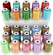 🧵 premium new brothread 25 colors variegated polyester embroidery thread kit: ideal for brother, janome, babylock, singer, pfaff, bernina, husqvarna embroidery machines logo