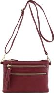 compact and versatile small wristlet crossbody bag with multiple zipper pockets logo