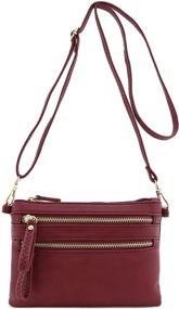 img 4 attached to Compact and Versatile Small Wristlet Crossbody Bag with Multiple Zipper Pockets