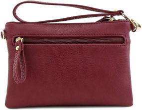 img 1 attached to Compact and Versatile Small Wristlet Crossbody Bag with Multiple Zipper Pockets