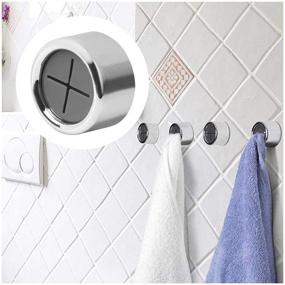 img 4 attached to Self-Adhesive Towel Hook Holder – Perfect for Kitchen, Bathroom, Garage, RV – Easy Installation – Ideal for Hair, Shop, or Microfiber Towels – Mounts on Walls, Cabinets, or Appliances.