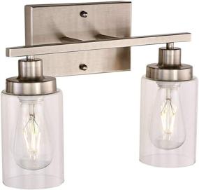 img 4 attached to 💡 Sivilynus 2-Light Brushed Nickel Bathroom Vanity Lighting Fixtures with Clear Glass Shade for Hallway Kitchen Bedroom Living Room