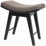 🪑 iwell black makeup vanity stool with rubber wood legs | concave seat surface | padded cushioned chair | piano seat | 330lb capacity | easy assembly логотип