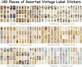 img 3 attached to 🦋 180-Piece Vintage Style Label Stickers Set: Nature Butterfly, Flower, Manuscript, Music Sheets for Art Journaling, Scrapbooking, Planner, Bullet Journal, DIY Crafts - Decorative Retro Decals for Albums, Phone Cases, Laptops, Calendars