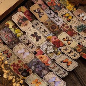 img 1 attached to 🦋 180-Piece Vintage Style Label Stickers Set: Nature Butterfly, Flower, Manuscript, Music Sheets for Art Journaling, Scrapbooking, Planner, Bullet Journal, DIY Crafts - Decorative Retro Decals for Albums, Phone Cases, Laptops, Calendars