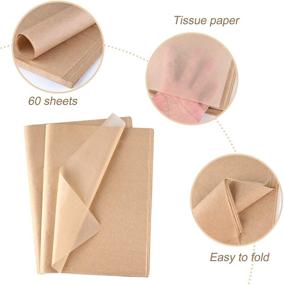 img 1 attached to CHRORINE Kraft Tissue Paper: 60 Sheet Bulk Pack for Creative DIY Projects, Wrapping & Crafts with Brown Art Paper - Ideal for Birthdays, Holidays & Decor