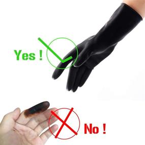 img 2 attached to Professional Hair Salon Dye Gloves - Hair Coloring Accessories in Black (2pcs, 1 Left + 1 Right)