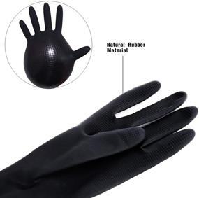 img 1 attached to Professional Hair Salon Dye Gloves - Hair Coloring Accessories in Black (2pcs, 1 Left + 1 Right)