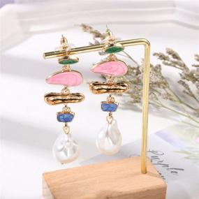 img 3 attached to Earring Irregular Colorful Baroque Cubic Zirconia