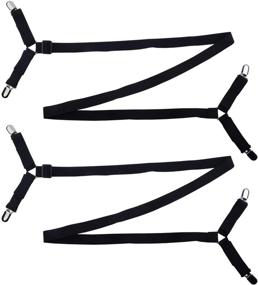 img 1 attached to 🛏️ Adjustable Bed Sheet Fasteners Suspenders - Royal Signet Criss-Cross 2pcs for Corners, Sheet Holders, Bed Sheet Suspenders, Ideal for King, Queen, Full Sizes including Camp Mattresses
