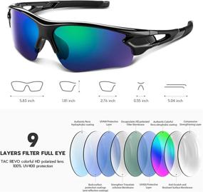 img 2 attached to 🕶️ Polarized Sports Sunglasses for Ultimate UV Protection: Ideal for Men, Women, and Youth - Perfect for Baseball, Fishing, Cycling, Running, Golf, Motorcycle | Tac Glasses with UV400 Technology