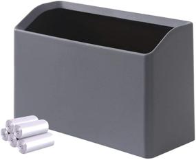 img 4 attached to 🗑️ Compact and Stylish Mini Trash Can with 100 Plastic Bags - Ideal for Desk, Office, Kitchen, Bedroom and Bathroom (Ash)