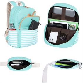 img 1 attached to BLUBOON Canvas Backpack Bookbags Shoulder Backpacks