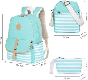 img 2 attached to BLUBOON Canvas Backpack Bookbags Shoulder Backpacks