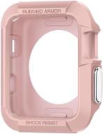 🌹 корпус spigen rugged armor для apple watch 38мм серии 3/серии 2/1/original (2015) розового золота - максимальная защита для вашего apple watch. логотип