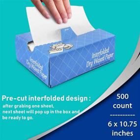 img 2 attached to 📦 High-Quality 500 Pack Interfolded Food and Deli Dry Wrap Wax Paper Sheets with Dispenser Box - Bakery Pick Up Tissues 6 x 10.75 Inch