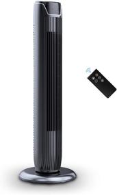 img 4 attached to PELONIS FZ10-19JR Quiet Oscillating Tower Fan - Sleek 36-inch Glossy Black Design for Optimal Cooling