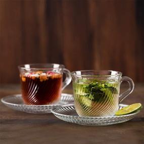 img 3 attached to 🍵 Premium Clear Glass Coffee Cups and Saucers: Elevate Your Coffee Experience!