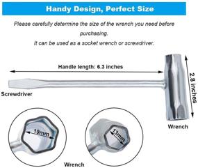 img 3 attached to Комбинированный отвертка и гаечный ключ ZLKSKER: T-ключ 13 мм х 19 мм (13-на-19) - инструмент для настройки цепной пилы Scrench и гаечный ключ для свечи&nbsp;зажигания.