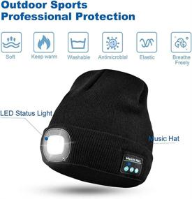 img 1 attached to 🎧 GAFres Unisex Bluetooth Beanie: Upgraded Musical Knitted Cap with Headlight, Headphone & Mic - Perfect Gifts for Men and Women