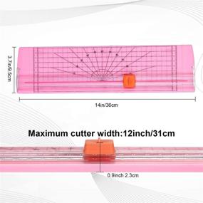 img 1 attached to 📐 AGPTEK 12" резак для бумаги формата A4 с функцией безопасности - идеально подходит для скрапбукинга, дома, офиса, нарезки картинок, создания этикеток, фотографий - розовый