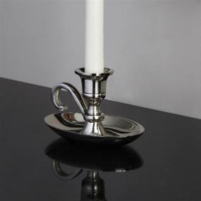img 2 attached to Nickel Plated Colonial Chamberstick Candle Holder with Handle - Perfect Winter Window Décor for Standard Candlesticks