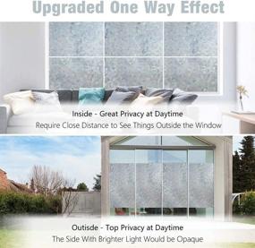 img 3 attached to 🪟 Rabbitgoo Grayish Silver Window Film Privacy, Static Cling Decorative Tinting Film for Home, Daytime Protection Stained Glass Films Heat Control Window Clings, 17.5x78.7 inches