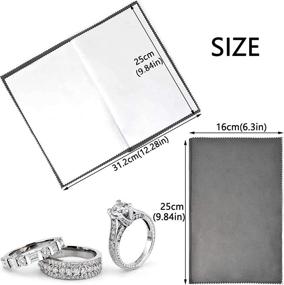 img 1 attached to 🧽 SEVENWELL 2pcs Large Jewelry Polishing Cleaning Cloth (10'' x 12'') for Sterling Silver, Gold, Diamond, Platinum, Precious Stones, Coins (Gray)