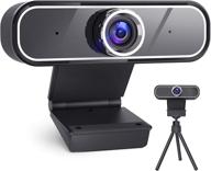 💻 high-quality 2k webcam with microphone and tripod for pc and mac, usb streaming webcams for desktop and laptop, grey logo