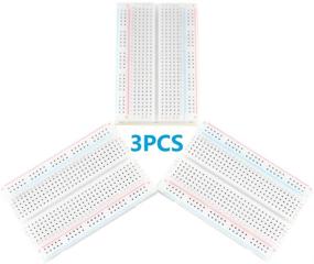 img 4 attached to 🔌 Eiechip Breadboard Solderless Prototype PCB Board с 400 контактными точками - Набор для прототипирования без пайки Uniiversal PCB Bread Board плюс 2 электропроводных рейки и клейкая задняя сторона, идеально подходит для маленьких DIY-сборок (набор из 3)