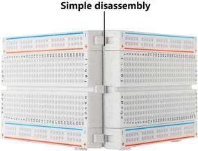 img 1 attached to 🔌 Eiechip Breadboard Solderless Prototype PCB Board с 400 контактными точками - Набор для прототипирования без пайки Uniiversal PCB Bread Board плюс 2 электропроводных рейки и клейкая задняя сторона, идеально подходит для маленьких DIY-сборок (набор из 3)