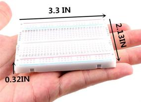 img 3 attached to 🔌 Eiechip Breadboard Solderless Prototype PCB Board с 400 контактными точками - Набор для прототипирования без пайки Uniiversal PCB Bread Board плюс 2 электропроводных рейки и клейкая задняя сторона, идеально подходит для маленьких DIY-сборок (набор из 3)