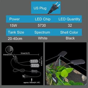 img 3 attached to 🐠 Senzeal X7 Gemini Double Head Aquarium Fish Tank Light - 15W 32 LED Planted Clip Lamp - Ideal for 8-15 Inch Fish Tanks - 1600LM White LED Lighting