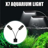 🐠 senzeal x7 gemini double head aquarium fish tank light - 15w 32 led planted clip lamp - ideal for 8-15 inch fish tanks - 1600lm white led lighting logo