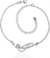 ✨ xiaodou diamond anklet with crystal, sandals beach feet bracelet 925 silver infinite chain for women and girls logo