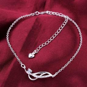 img 1 attached to ✨ Xiaodou Diamond Anklet with Crystal, Sandals Beach Feet Bracelet 925 Silver Infinite Chain for Women and Girls