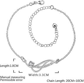 img 2 attached to ✨ Xiaodou Diamond Anklet with Crystal, Sandals Beach Feet Bracelet 925 Silver Infinite Chain for Women and Girls