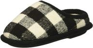 👞 cozy and stylish: dearfoams unisex-child df boy's plaid clog slipper for ultimate comfort logo