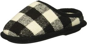 img 4 attached to 👞 Cozy and Stylish: Dearfoams Unisex-Child Df Boy's Plaid Clog Slipper for Ultimate Comfort