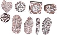 authentic hand-carved mughal design wooden blocks for pottery crafts & textile printing – set of 9 stamps by jgarts logo