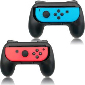 img 4 attached to 🎮 Enhance Gaming Experience with Nintendo Switch Controller Hand Grips - Black (2 Packs)