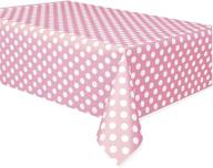 polka plastic tablecloth light pink logo