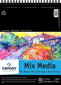 img 1 attached to Canson Artist Series Mix Media Paper Pad: Dual Surface Fine & Medium Textures, 11x14 Inch, 138 lb, 20 Sheets - Wet or Dry Media