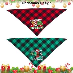 img 1 attached to Bandana Christmas Triangle Kerchief Bandanas
