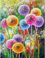 full drill round rhinestone dandelion diy embroidery arts craft adults' children's paint kits cross stitch for home decoration 12x16 inch - 5d diamond painting logo