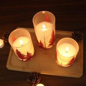 img 1 attached to DRomance Christmas Flameless Glass Candles: Remote Control Flickering Timer LED Candles with Realistic 3D Wick and Warm Light – Holiday Decor!